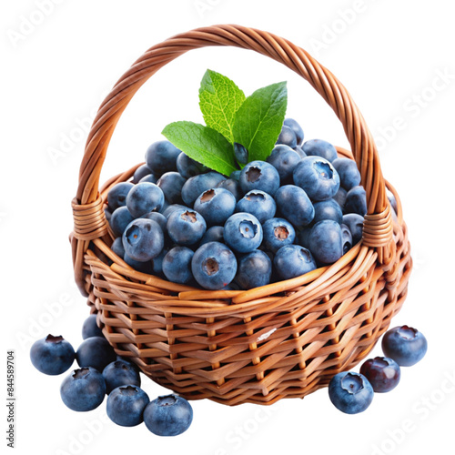 Wallpaper Mural Blueberries in a wicker basket isolated on transparent background. Torontodigital.ca