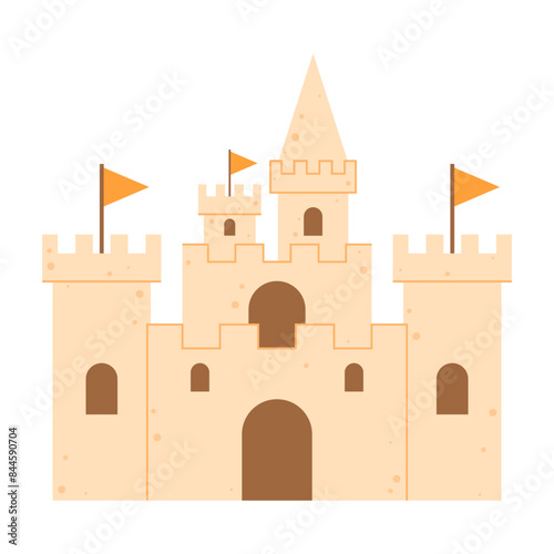 Summer holiday sand castle on the beach vacation Illustration vector