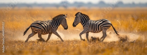 Zebras Fighting on the ground