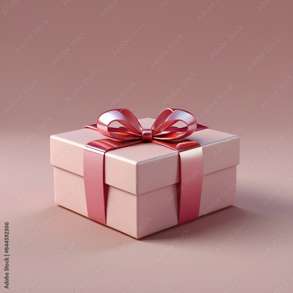 Obraz premium Luxury gift box with pink background.