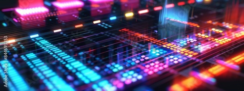 background of 3d musical equalizer colorful holographic