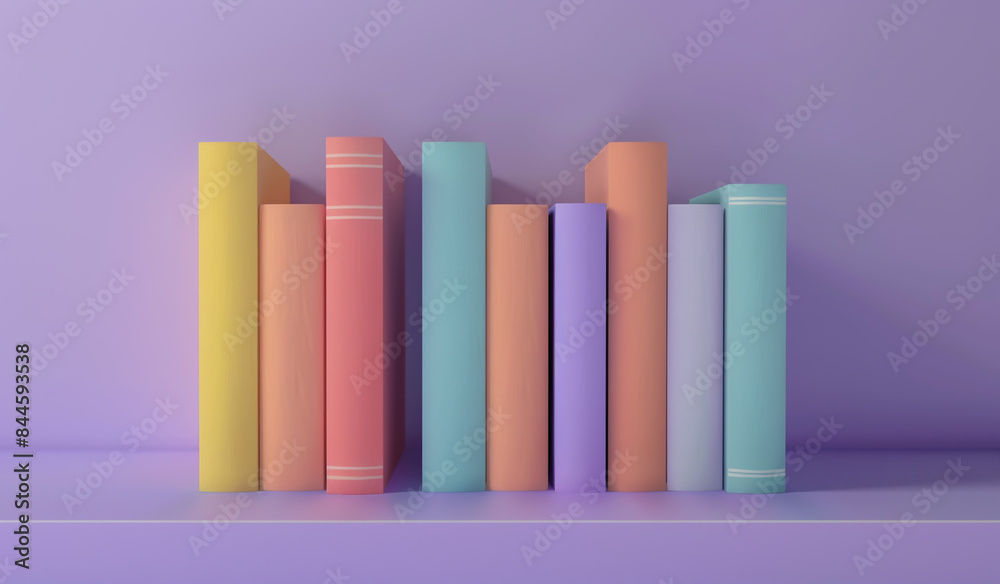 3d render of coloring book on purple background 3d render of coloring book on purple background