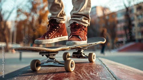 Skateboarding at the Skate Park photo