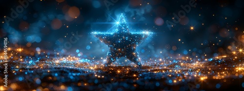 a beautiful glowing star with bokeh background