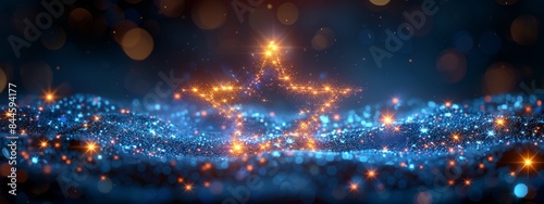 a beautiful glowing star with dark background