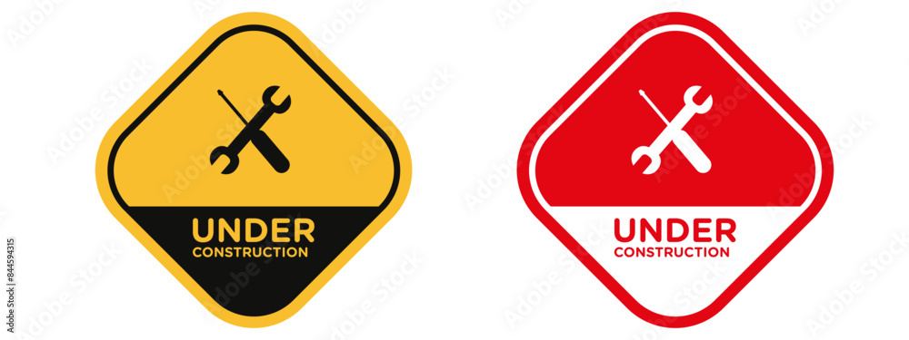 Under construction alert emphasizing safety due to ongoing construction work Under construction alert emphasizing safety due to ongoing construction work