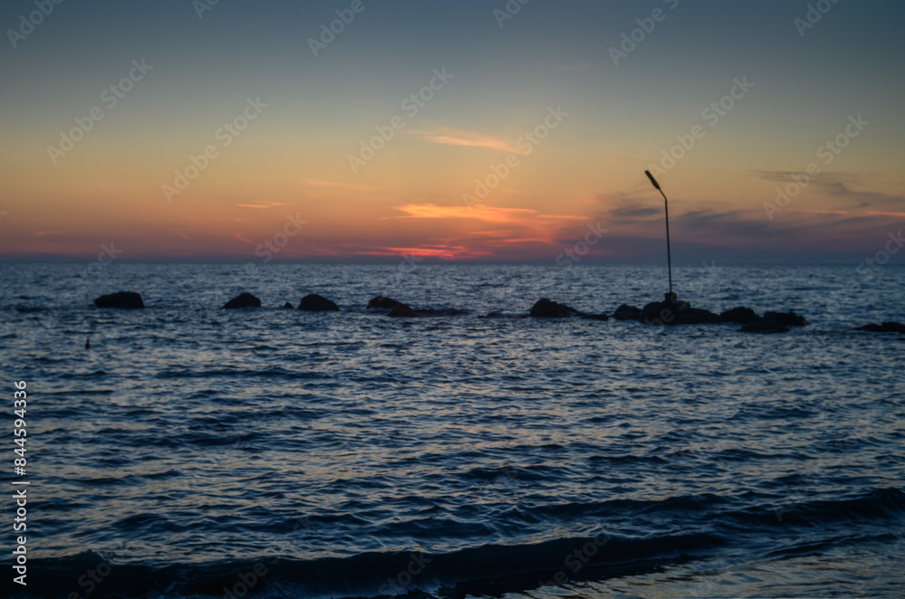 beautiful summer evening on the Mediterranean coast on the island of Cyprus beautiful summer evening on the Mediterranean coast on the island of Cyprus
