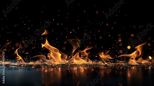 flames rising on dark background