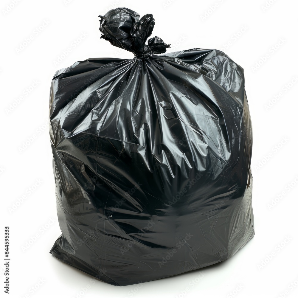 Black garbage bag isolated on white background Black garbage bag isolated on white background