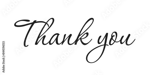 Thank you vector text Thank You handwritten inscription. Hand drawn lettering. Thank You calligraphy. Thank you card. Vector illustration. Use on cards, banner, poster, sticker, packaging and other su
