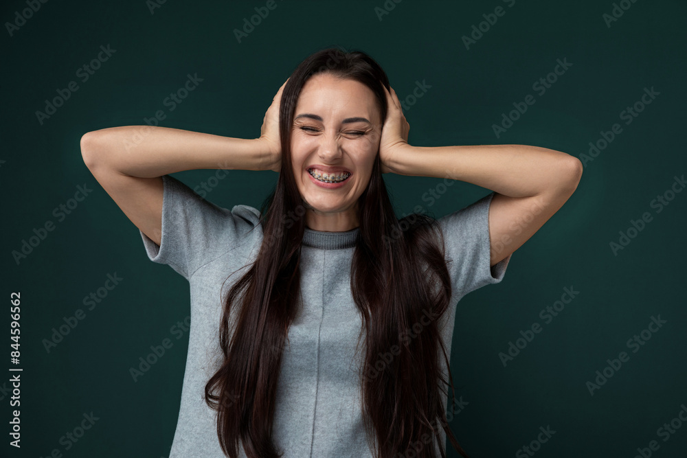 Woman With Long Hair Holding Head Woman With Long Hair Holding Head