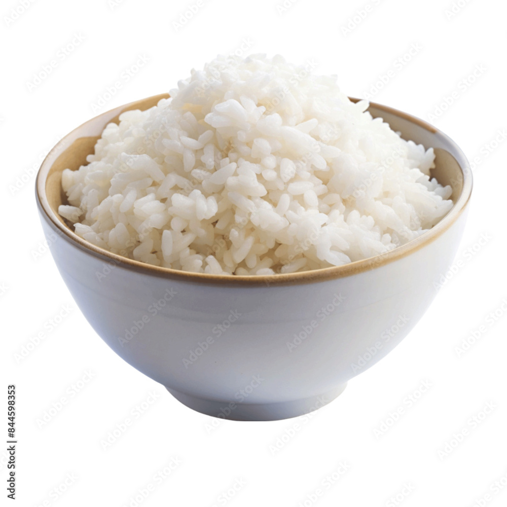 Boiled white rice on wooden bowl isolated on transparent background. Boiled white rice on wooden bowl isolated on transparent background.