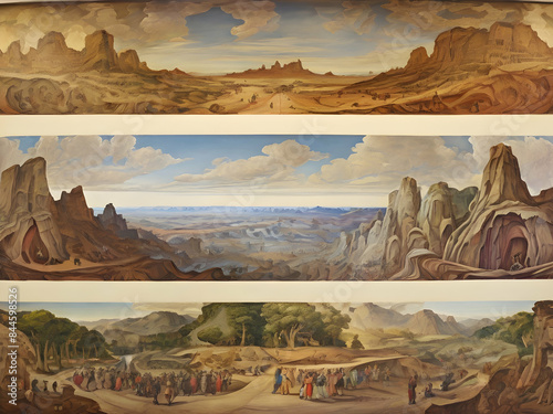 grand canyon state landscape, desert, nature, rock, canyon, sky, travel, mountain, mountains, rocks, utah, zion, park, usa, Ai generated 
