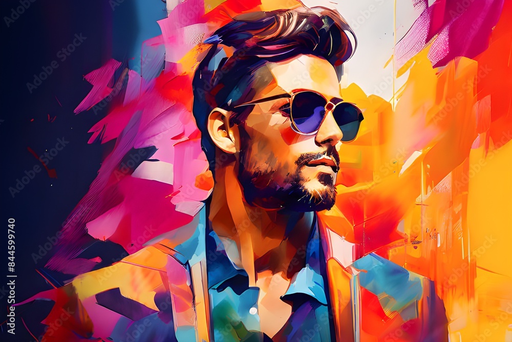 Obraz premium Men Boy Abstract Art Multicolor painting fashion 