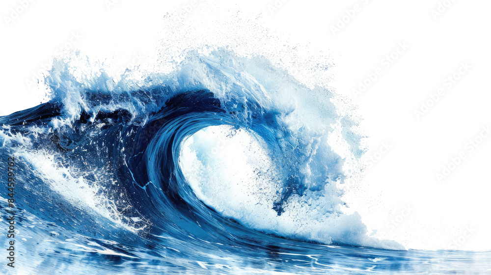 Ocean blue wave isolated on white background Ocean blue wave isolated on white background