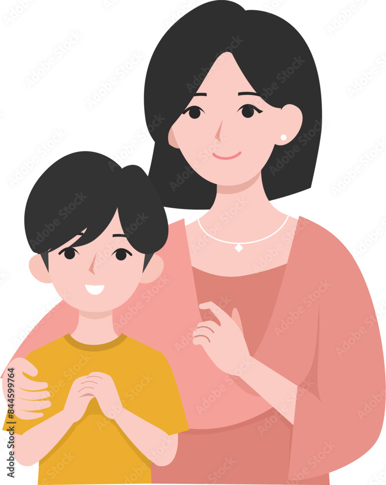 mother and son illustration. mother day illustration mother and son illustration. mother day illustration