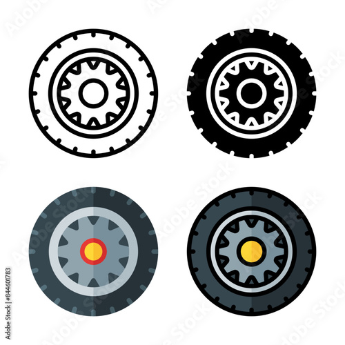 Set of Tires Icon Vector Illustration