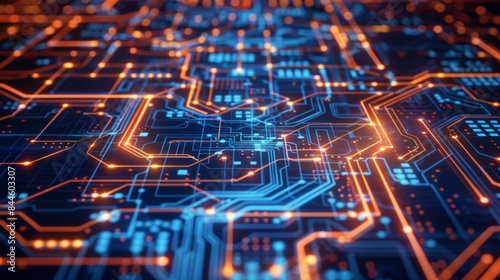Technology Hologram with 3D Effect 