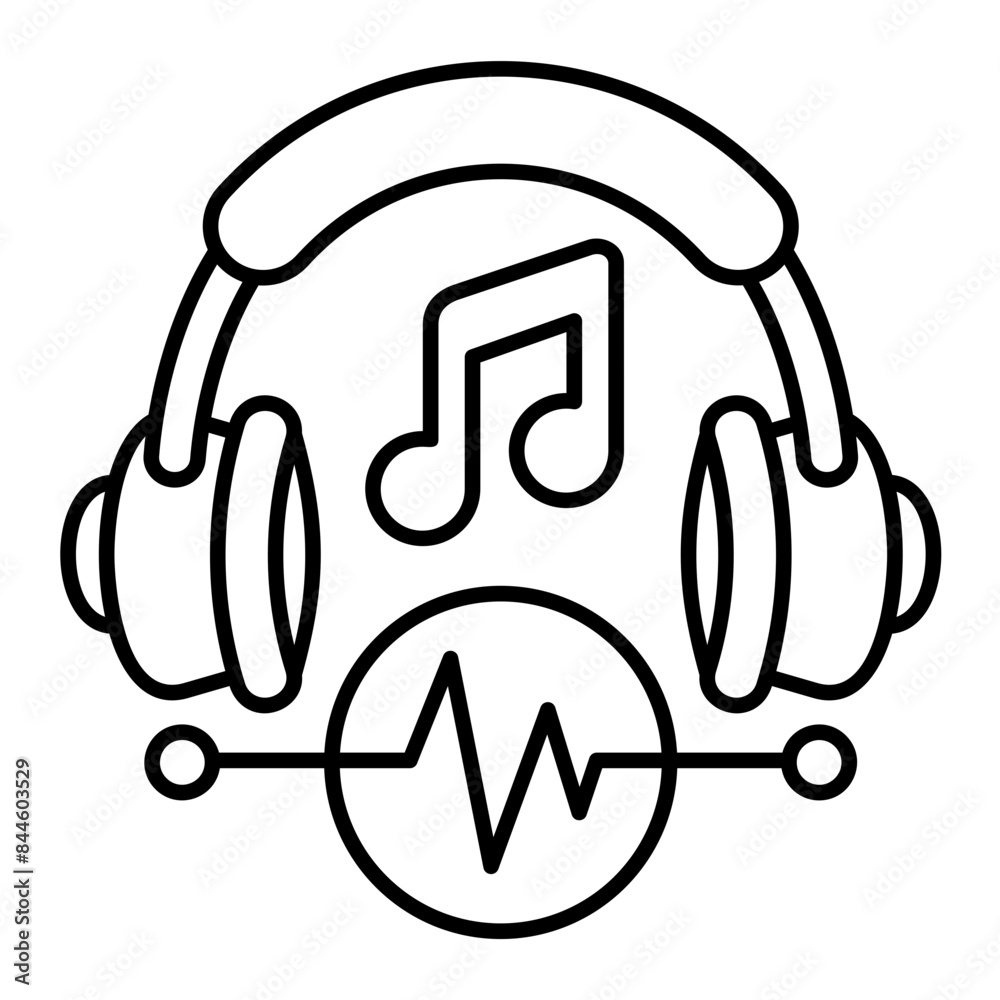 Headphones line icon illustration vector graphic Headphones line icon illustration vector graphic