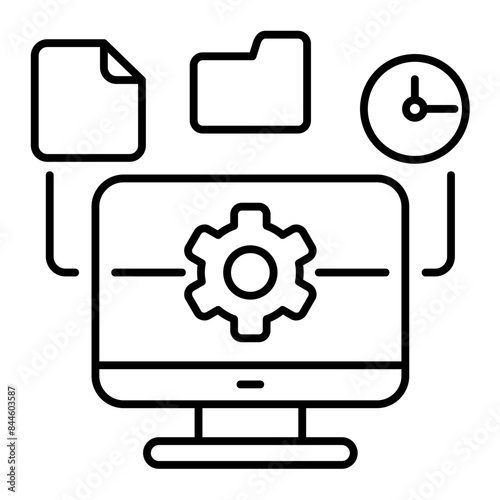 Monitor line icon illustration vector graphic