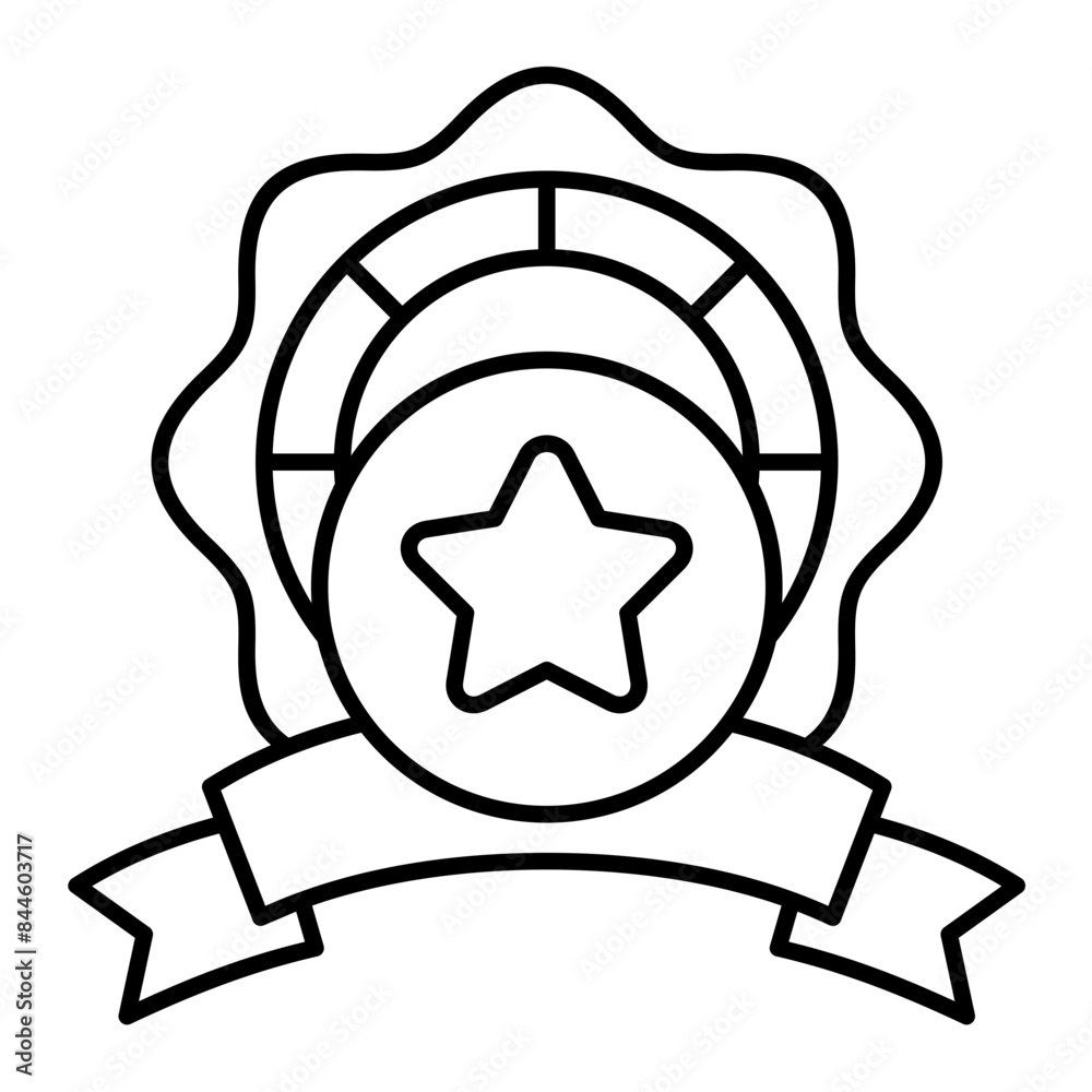 Badge line icon illustration vector graphic Badge line icon illustration vector graphic