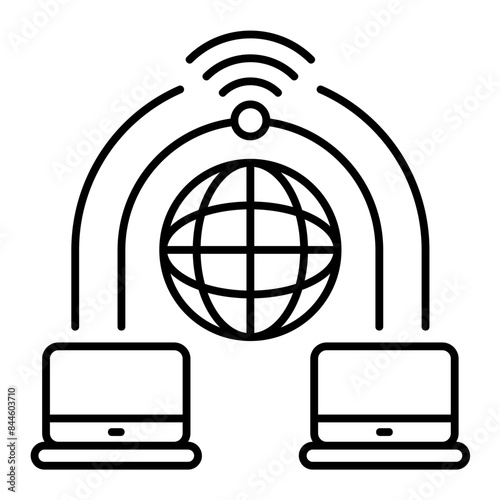 Network line icon illustration vector graphic