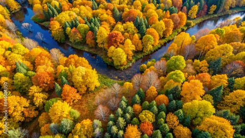 golden autumn, top view