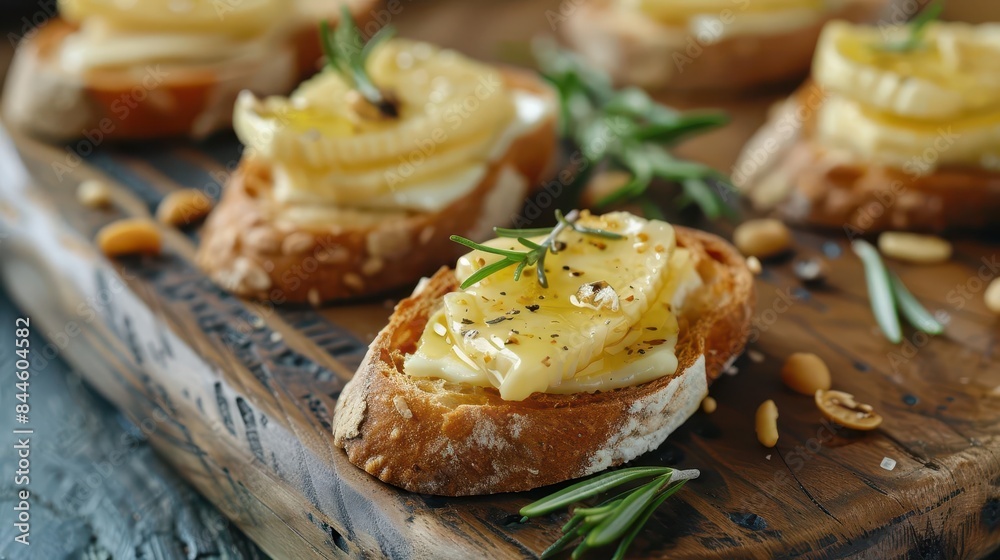 delicious crostini with brie and camembert cheese gourmet appetizer food photography delicious crostini with brie and camembert cheese gourmet appetizer food photography