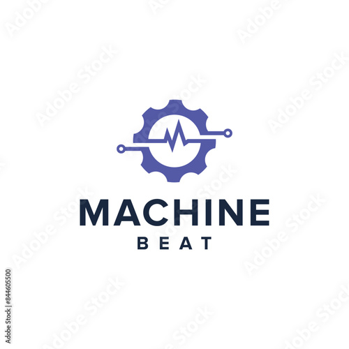 machine beat simple sleek creative geometric modern logo design