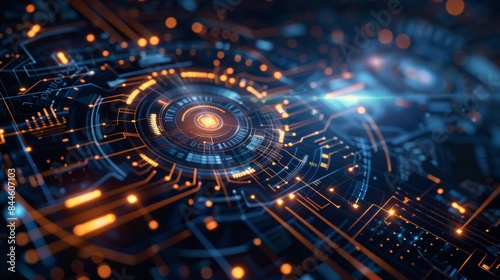 Technology Hologram with 3D Effect 