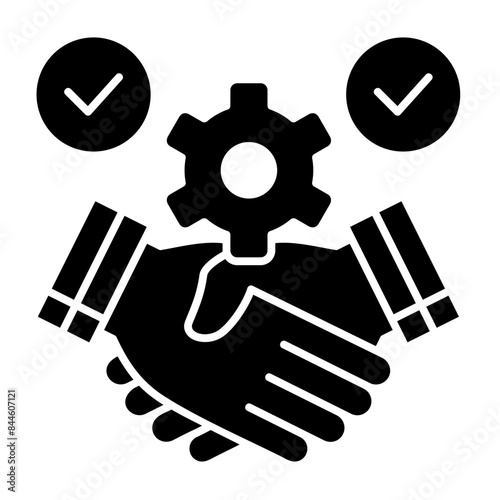 Handshake glyph icon illustration vector graphic