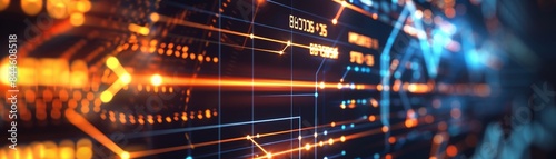 Wallpaper Mural Digital Billboard Displaying Realtime Information with Soft Blurred Background Emphasizing Connectivity and Technological Advancement Torontodigital.ca