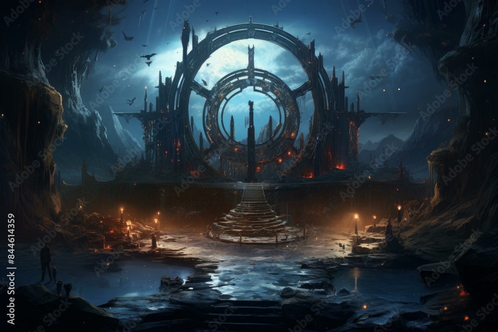 Fascinating Techno magic portal. Design creative. Generate Ai Fascinating Techno magic portal. Design creative. Generate Ai