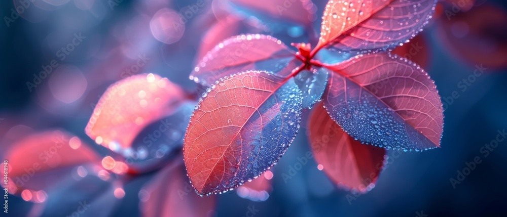 White transparent skeleton leaves with beautiful texture on a blue, lilac and pink abstract background blurred close-up macro White transparent skeleton leaves with beautiful texture on a blue, lilac and pink abstract background blurred close-up macro