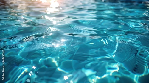Serene Blue Reflections  Peaceful Water Surface of a Sparkling Swimming Pool
