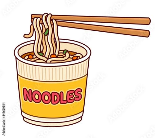 Instant ramen noodles cup drawing