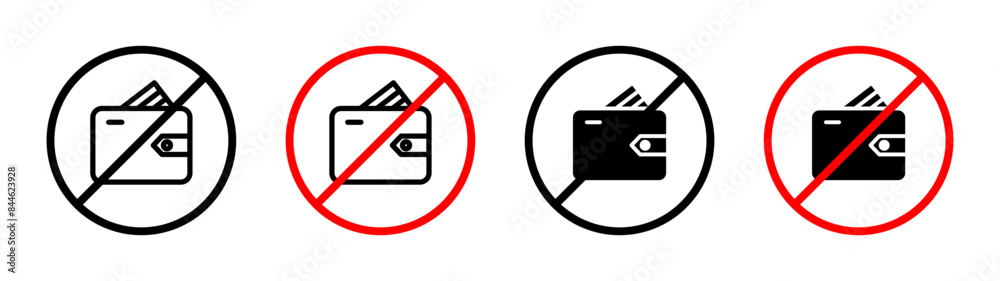 No wallet sign indicating restriction on carrying wallets in this area