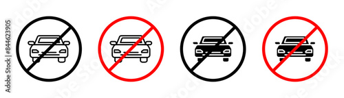 No cars sign indicating car-free zone or pedestrian-only area