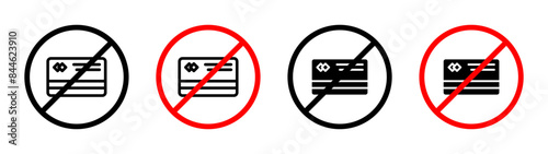 Credit card prohibition sign indicating no card payments accepted