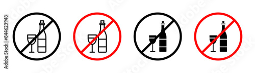 No wine sign indicating prohibition on drinking or carrying wine