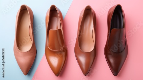 Women's Formal Shoes on Studio Background 