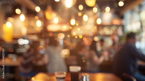 Wallpaper Mural Blurred and out of focus the radiant energy of a group of customers enjoying their drinks and snacks creates a dynamic visual as the sound of animated conversation and infectious laughter . Torontodigital.ca