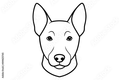 dog head outline vector illustration © Jutish