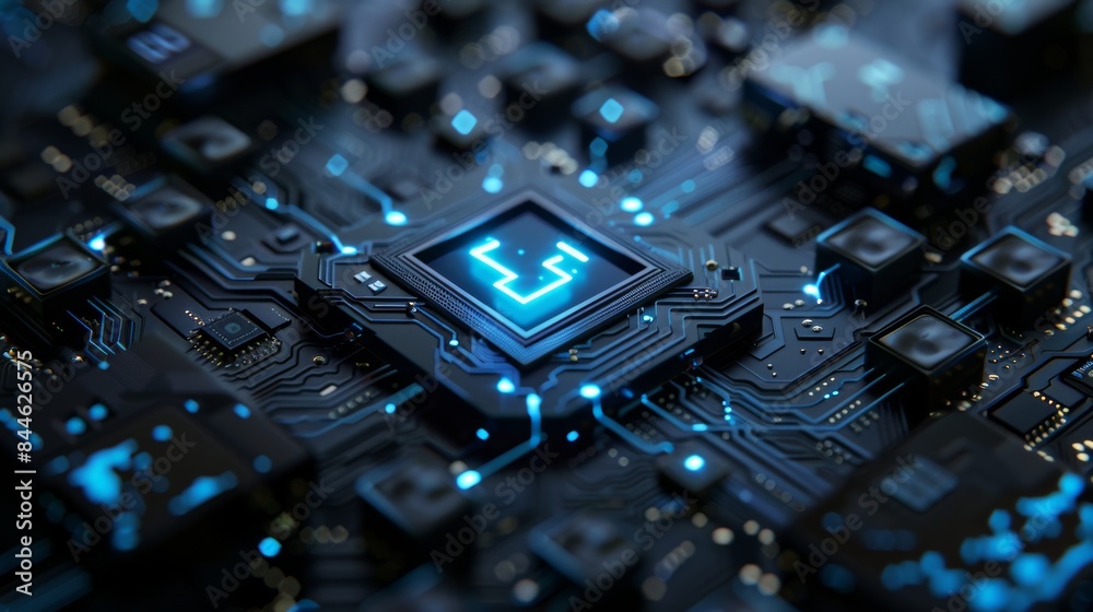 3D render, minimalistic approach, logo for a tech company, circuit board 3D render, minimalistic approach, logo for a tech company, circuit board