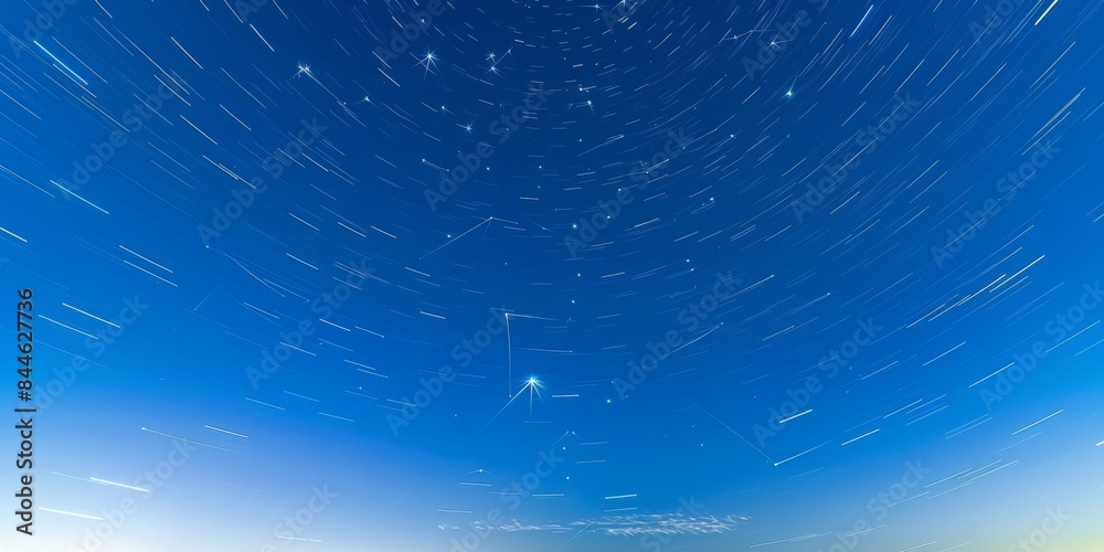 Fototapeta premium Background of stars tracing circular trails against the night sky, perfect for astronomical and night photography enthusiasts.
