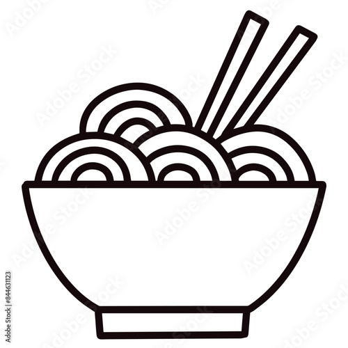 Coloring page for kids delicious simple Noodle vector illustration