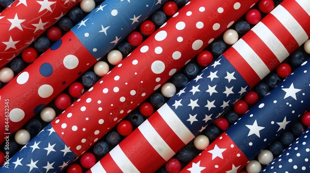 Fototapeta premium Flag-themed bottle labels 