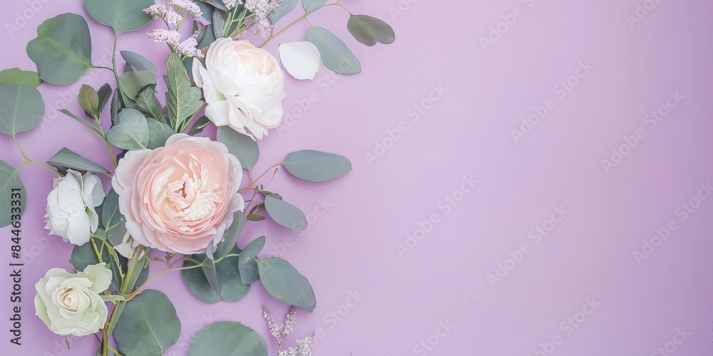 Floral frame with pink roses and white flowers, perfect for romantic and elegant design themes. Floral frame with pink roses and white flowers, perfect for romantic and elegant design themes.
