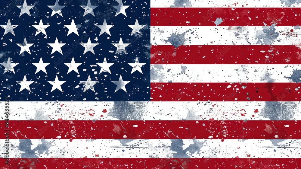 Fototapeta premium Fourth of July picnic blanket with flag design 