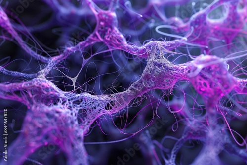 110 Strange microscopic alien organic fiber bio anomaly 3D illustration photo